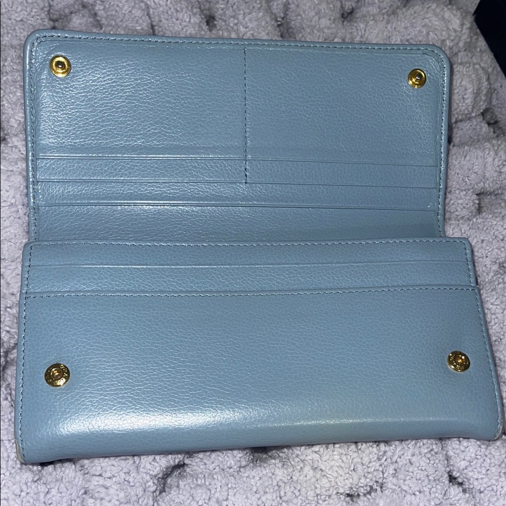 Prada Light Blue Leather Wallet - Picture 2 of 8
